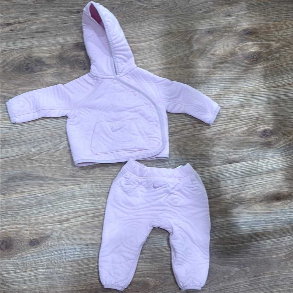 Nike Light Pink Quilted Baby Set